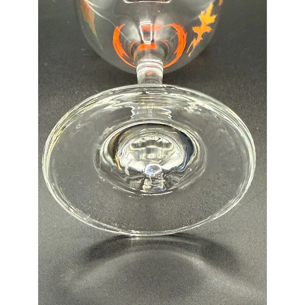 🍁 Vintage Autumn Leaves Wine Glass 7.25” Tall – Fall Maple Leaf Stemware Libbey